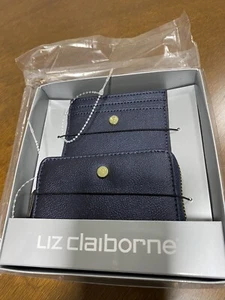 LIZ CLAIBORNE Women's Pearlized Navy Boxed 2-Piece Wallet Set NWT $45 - Picture 1 of 6
