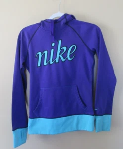 Nike Therma-Fit Hoodie Youth XS Purple/Aqua Blue Long Sleeved - Picture 1 of 4