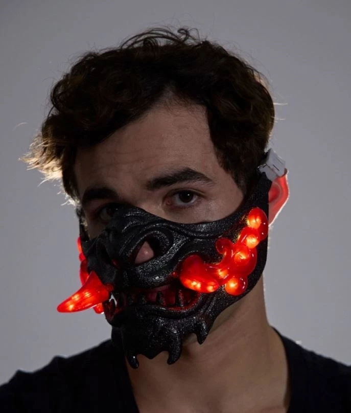 BEYOND MASQUERADE Oni Samurai Mask Half Face Japanese Warrior Mask Demon Masks - Image 1 of 1