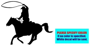 Cowboy and Horse #080 Vinyl decal sticker Graphic Die Cut Car Truck Window 9" - Foto 1 di 5