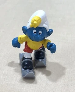VINTAGE Smurf by PEYO Schleich 1970's TOY SMURF Collection Ski Skiing / - Picture 1 of 5