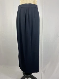 DONNA KARAN  Size 10 Vintage Purple Brown Wool Maxi Skirt - Picture 1 of 4