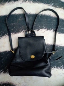Coach 9791 Vintage Rucksack schwarz Leder 90er Jahre vollnarbig aus Japan gebraucht - Bild 1 von 12