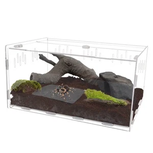 Reptile Terrarium, Tarantula Enclosure, 16" x 11" x 6" Acrylic Large Feeding ... - Picture 1 of 7