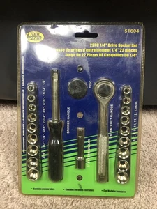 Tool Cache 1/4 Dr. Socket Set 22 Pc 51604 NICE SET - Picture 1 of 5