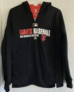 SF Giants Majestic Authentic MLB Hoodie Sweatshirt Youth Large (14/16) Black - Picture 1 of 4