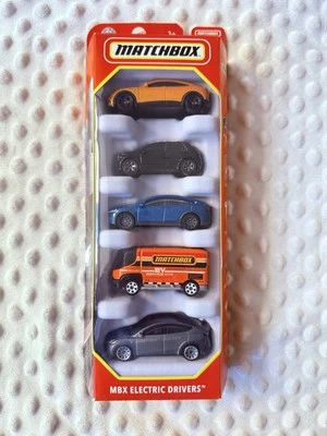 Matchbox MBX Electric Drivers Pack of 5 Cars - Tesla, Ford, Honda - Image 1 of 4