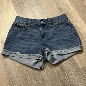 Old Navy Girls Size 12 Denim Shorts – Frayed Hem, Rolled Cuffs, Stretch - Picture 1 of 7