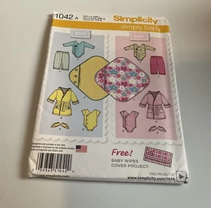 🦋 SIMPLICITY #1042 - INFANT LAYETTE - BLANKET & BOOTIES PATTERN  XXS-LG  FF - Picture 1 of 8