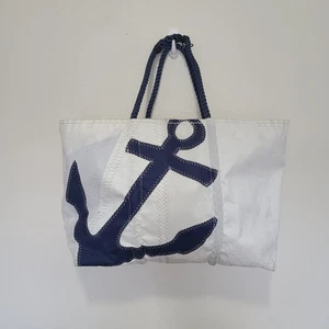 Borsa mare zip top ancora marina grande con manici in corda di canapa - Foto 1 di 10