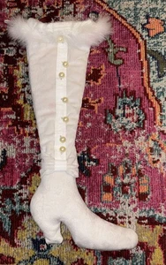 Serendipity Large White Velvet Victorian Style Stocking 26’ Stunning - Picture 1 of 6