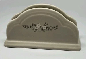 Porta tovaglioli vintage Pfaltzgraff cimelio grigio con fiori bianchi motivo ritirato - Foto 1 di 6