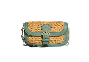 COACH Natural Washed Green Kleo Straw Crossbody Bag C9925 NWT NEW! - Picture 1 of 10