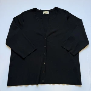 Talbots schwarze klassische Strickjacke Pullover Strick Preppy Academia 3/4 Arm Gr. M - Bild 1 von 6