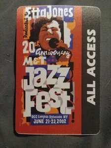 M&T Jazz Fest Dedicated to Etta Jones 2002 All Access Pass Syracuse NY - Picture 1 of 5