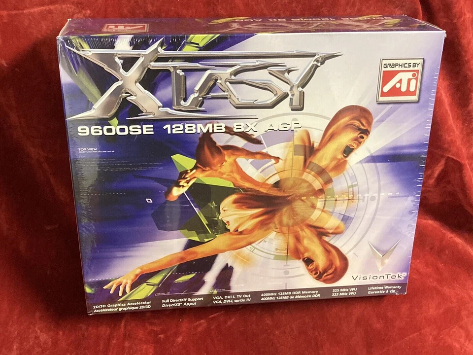 NEW IN BOX VINTAGE ATI RADEON 9600 SE 128 MB AGP Video Graphics Card Windows 98 - Image 1 of 4