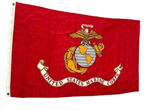 Bandiera US Marine Corps Bandiera USMC Rosso Semper Fidelis 3x5 - Foto 1 di 6