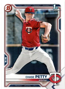 Primera tarjeta de arquero del draft de Chase Petty Cincinnati de los Rojos 2021 del Bowman - Imagen 1 de 2