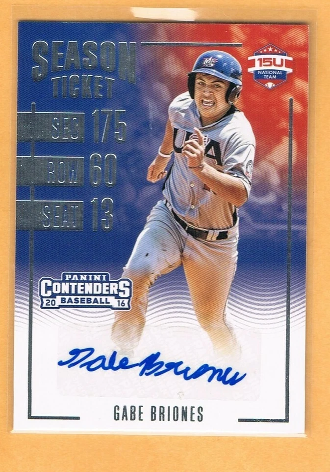 2016 Elite Extra Edition Gabe Briones Autograph USA Baseball - Image 1 of 1