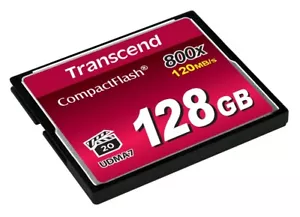 Transcend 128GB 800X CompactFlash Memory Card 120MB/sec - TS128GCF800 - Picture 1 of 1