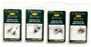 Paquete de 4 paquetes de moscas premium Crystal River talla 16 Blue Dun paquete de 2 unidades CR111-16 - Imagen 1 de 11