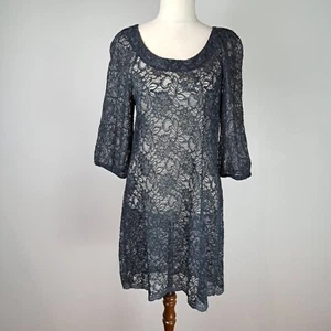 Witchery Womens Dress Size 10 Black Lace Stretch Sheer Formal Event Occasion - Picture 1 of 9