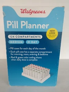 Walgreens Pill Planner 31-Day /124 Compartment, Pill Organizer Medicine Vitamin - Picture 1 of 7