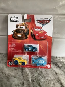 DISNEY PIXAR CARS MINI RACER ROTOR TURBOSKY DINOCO MCQUEEN 3 PACK - Picture 1 of 2