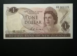 New Zealand $1 One Dollar Banknote DL Wilkes #186 - Picture 1 of 2
