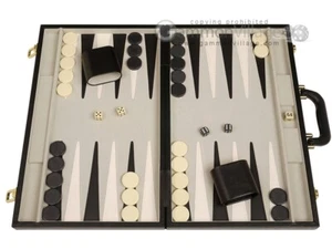 15-inch Deluxe Backgammon Set - Black | Classic Board Games - Picture 1 of 6