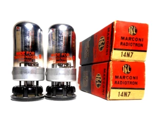 Matched PAIR 14N7 Tubes Sylvania NOS NIB (Loctal 14V version of 6SN7GT) V-Plate - Picture 1 of 3