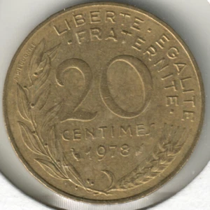 France - 1978 20 Centimes - #01 - Picture 1 of 2