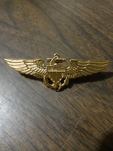 Neu US Navy Naval Pilotenabzeichen Flügel - flach 2,75" unmarkiert - Bild 1 von 2