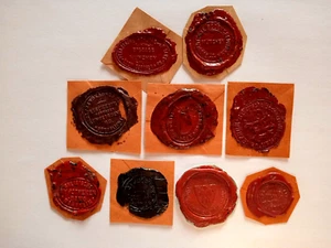 Wachs-Abgüsse Antik 9 Stück SIEGEL BANKEN Historie - Bild 1 von 11