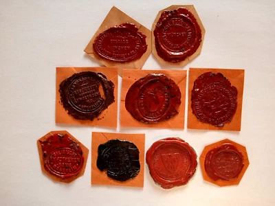 Wachs-Abgüsse Antik 9 Stück SIEGEL BANKEN Historie - Bild 1 von 4