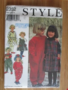 UNCUT SEWING PATTERN STYLE 2352 CHILD'S DRESS/JUMPSUIT/PINAFORE AGE 2-7 - Picture 1 of 2