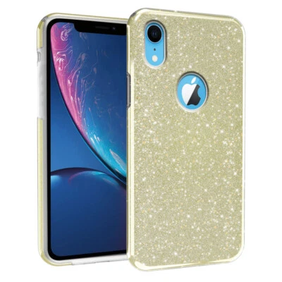 Cover Custodia Brillantini 3 In 1 Tpu Glitter per Apple Iphone Xr Oro - Immagine 1 di 4
