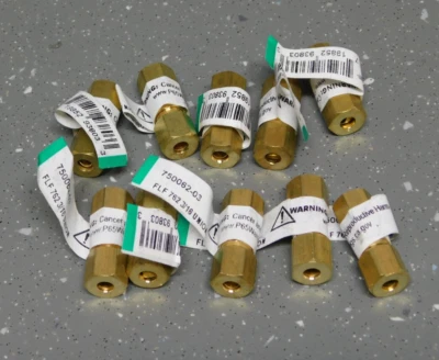 ANDERSON METALS CORP (10) Anderson Metals 3/16" Brass Compression Union Brake Line Straight Connector