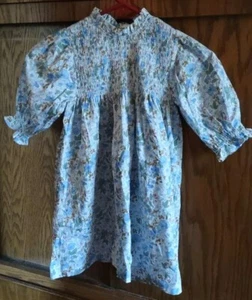 Girls AS Collection White Floral Dress Round Ruffled Neck Size 6Y Ruched Bodice - Picture 1 of 4