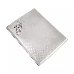 Antique 1930's Royal Air Force (RAF) gilt sterling silver cigarette / card case - Picture 1 of 12