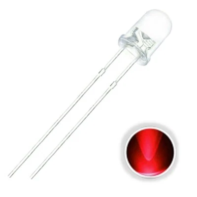 20x 3mm LED superhell 20mA Rund Ultrahell 30° Rot - Bild 1 von 2