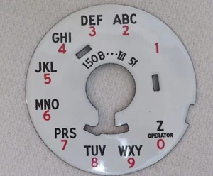 WESTERN ELECTRIC TELEPHONE porcelain DIAL PLATE with Z 150B original - Picture 1 of 2