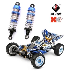 4pc 74mm & 80mm WLtoys Front & Rear Shock 500cst Oil 1/14 144010 1/12124016 BLUE - Picture 1 of 11