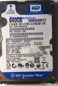 WD6400BPVT-22HXZT1 Western Digital, DCM: EBCVJBB, 11 JAN 2011 Data Recovery - Picture 1 of 1