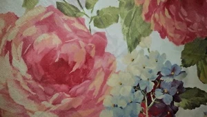 4 floral splash polyester print 16 1/2 sq napkins vintage - Picture 1 of 4