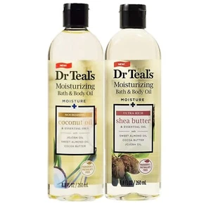 Dr Teals Bath Body Oil Variety Gift Set Shea Butter Coconut Oil 8.8oz Each - Picture 1 of 5