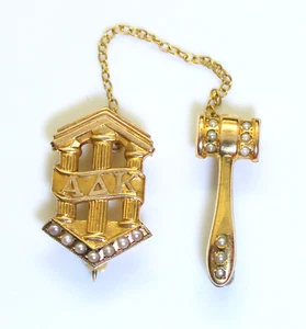 Vintage Alpha Delta Kappa 10K Gold Seed Pearl Schwesternschaft Pin Top Zustand - Bild 1 von 5