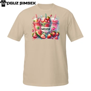 Watertok Girl Fruit Drink T-Shirt – Trendy Summer Aesthetic Water Tee - Picture 1 of 32