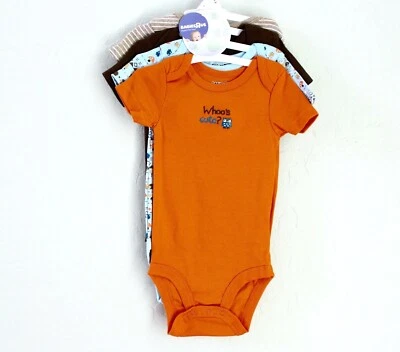 BabiesRUs 4-Piece Short Sleeve Cotton Owl Porcupine Bodysuit Set Size 3M - Image 1 of 4