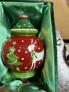 Noble Gems Hand-Crafted Glass Reindeer/Christmas Tree Ornament 2012 Kurt Adler - Picture 1 of 5